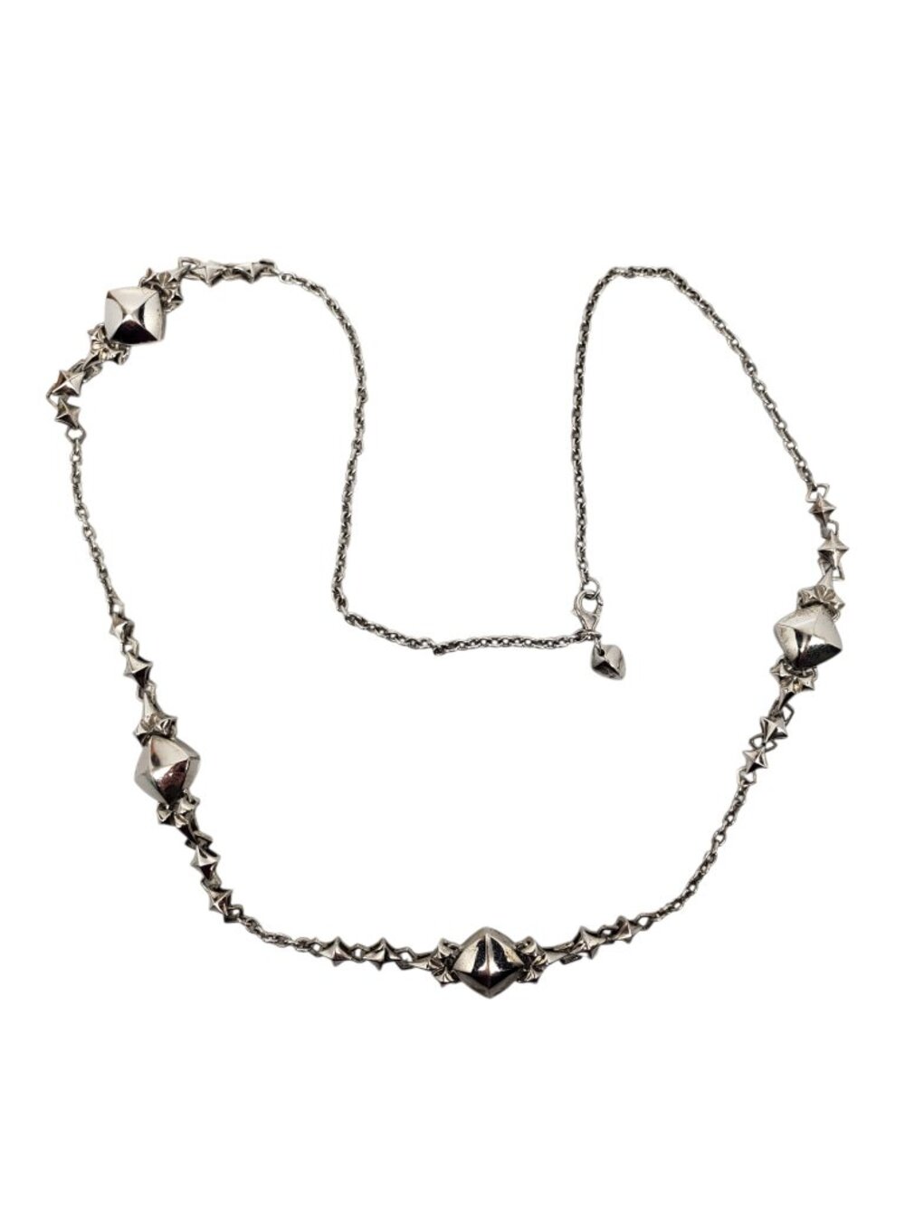 Sterling Silver Star Link Station Necklace 27" #24728